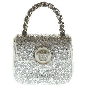 VERSACE La Medusa Chain Shoulder Bag Handbag Silver